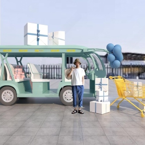 现代橱窗美陈3D模型下载